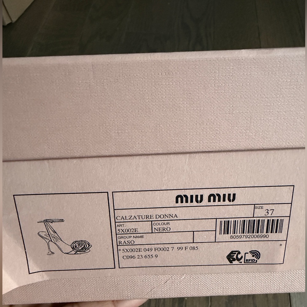 Miu Miu Black Rose Satin Sandals - Picture 10 of 10